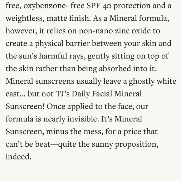 Trader Joe’s Daily Facial Mineral Sunscreen SPF40 ☀️ NEW IN BOX - Picture 4 of 4